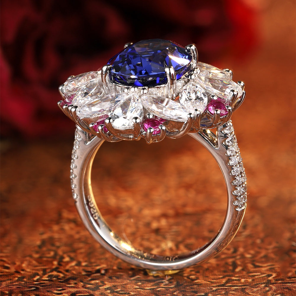 Sterling Silver Lab - Grown Sapphire Ring W – JSABR147Y