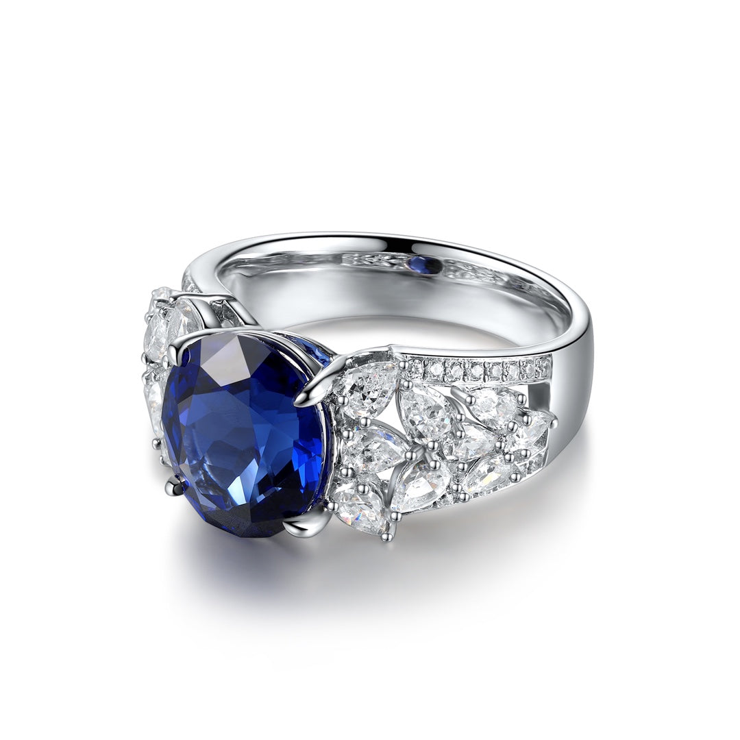 Sterling Silver Lab - Grown Sapphire Ring W – JSABR136Y
