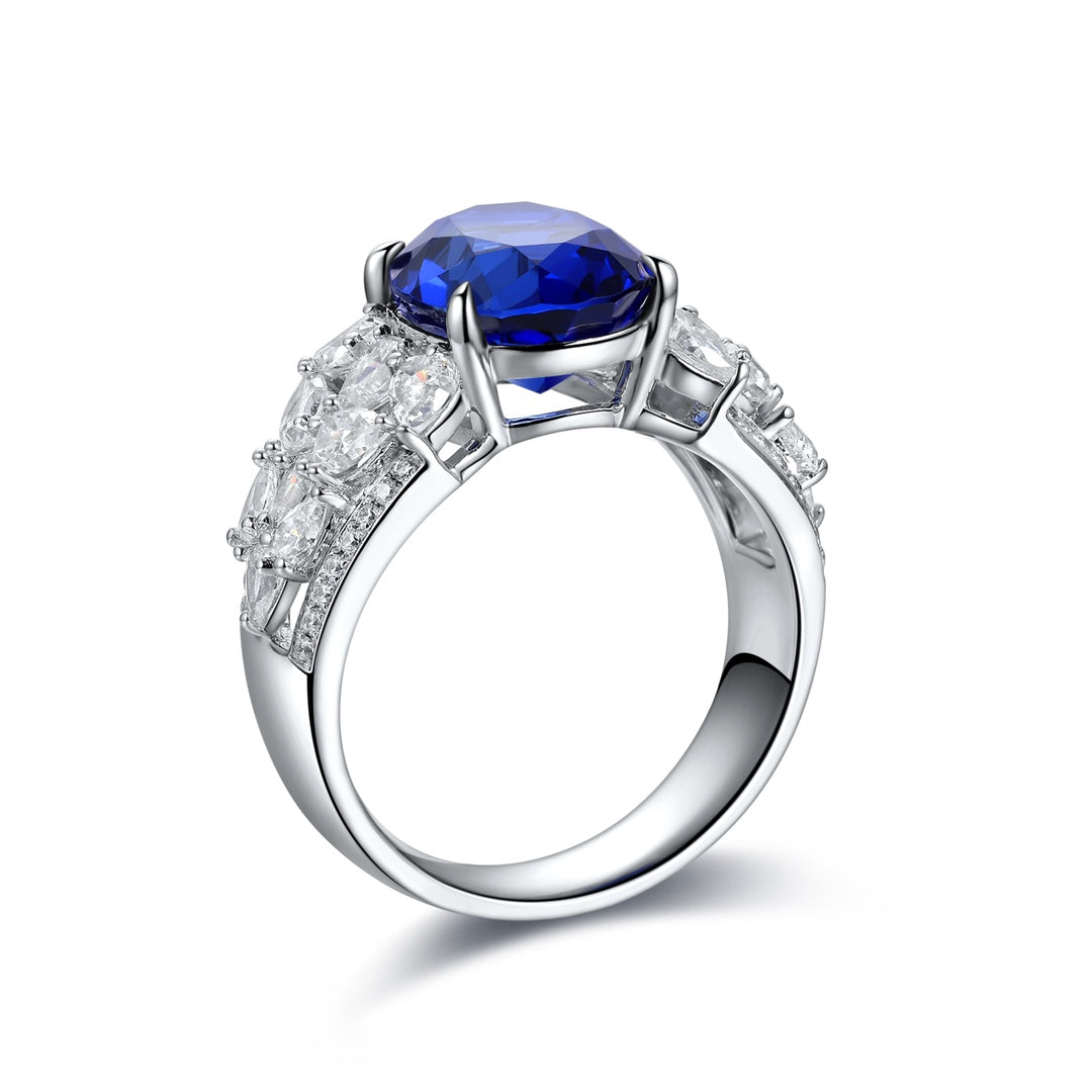 Sterling Silver Lab - Grown Sapphire Ring W – JSABR136Y