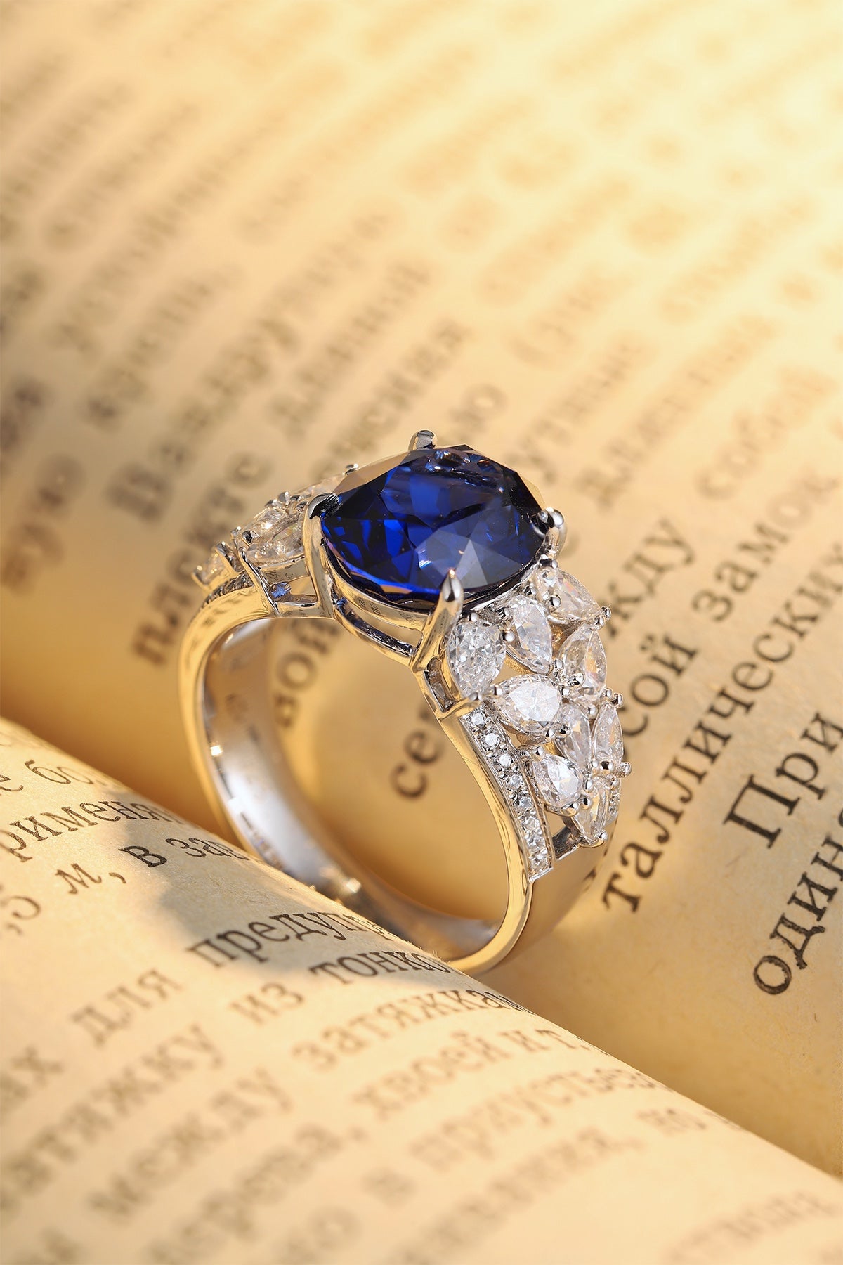 Sterling Silver Lab - Grown Sapphire Ring W – JSABR136Y