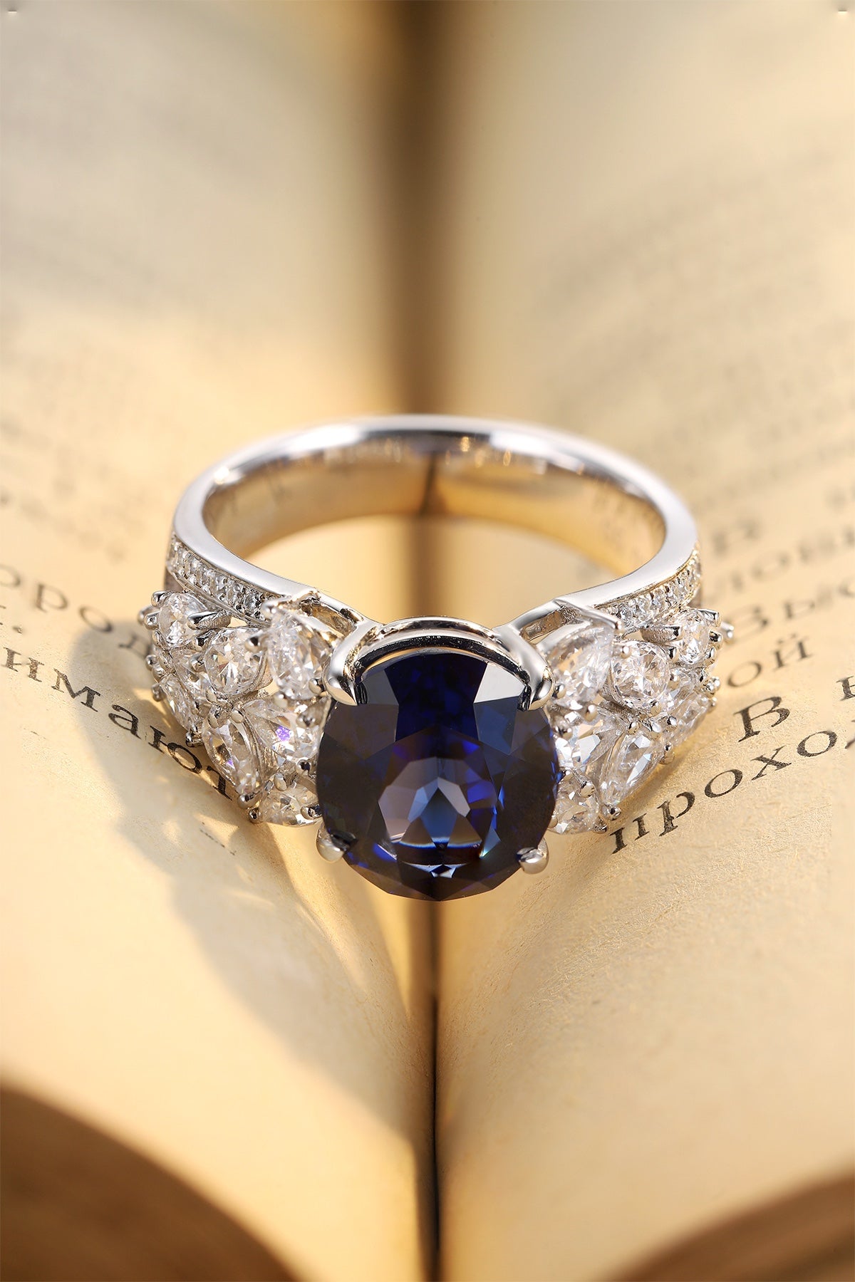 Sterling Silver Lab - Grown Sapphire Ring W – JSABR136Y