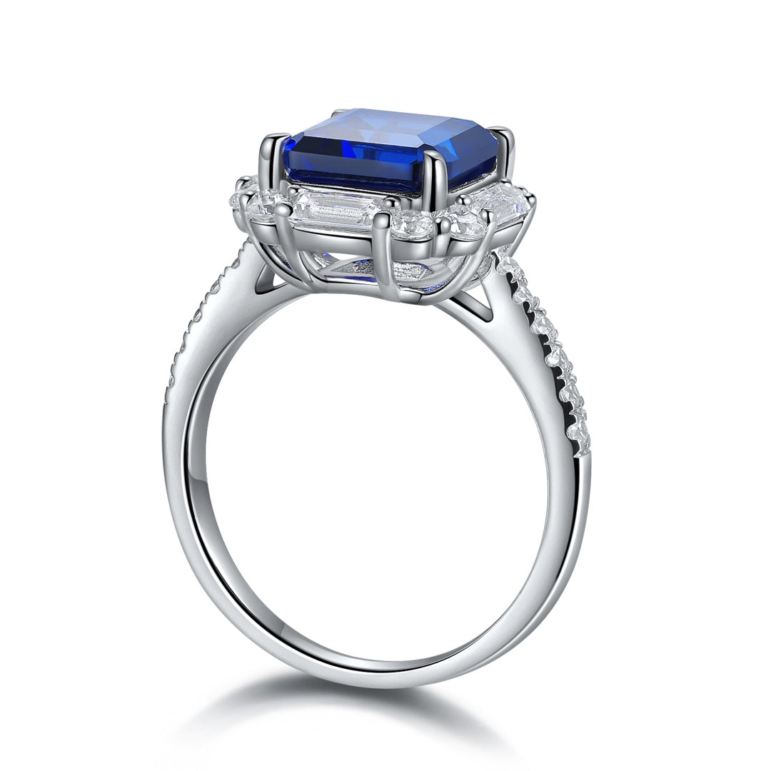 Sterling Silver Lab - Grown Sapphire Ring W – JSABR116Y