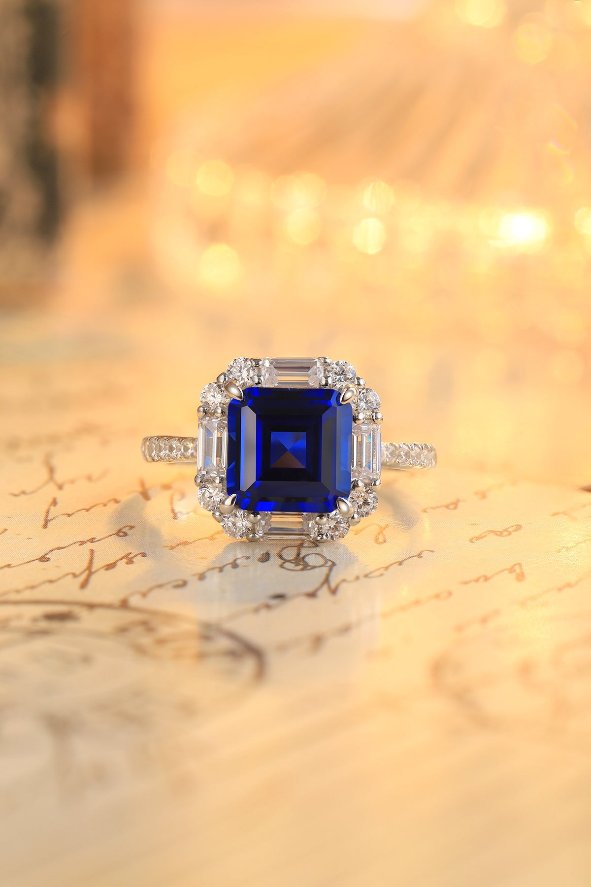 Sterling Silver Lab - Grown Sapphire Ring W – JSABR116Y