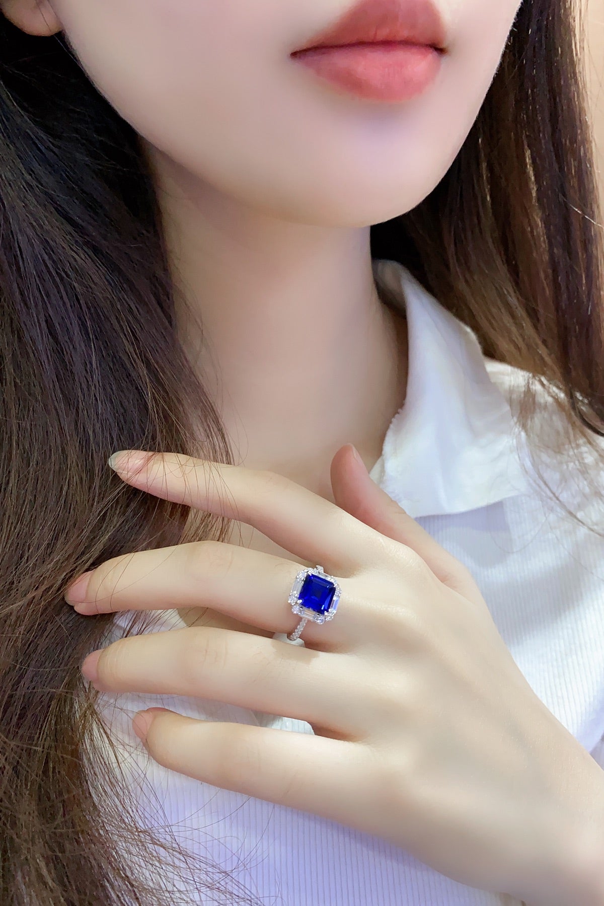Sterling Silver Lab - Grown Sapphire Ring W – JSABR116Y