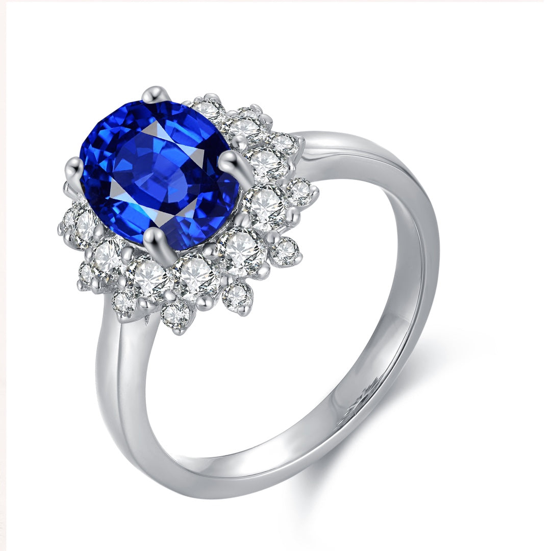 Sterling Silver Lab - Grown Sapphire Ring A – JSABR268Y