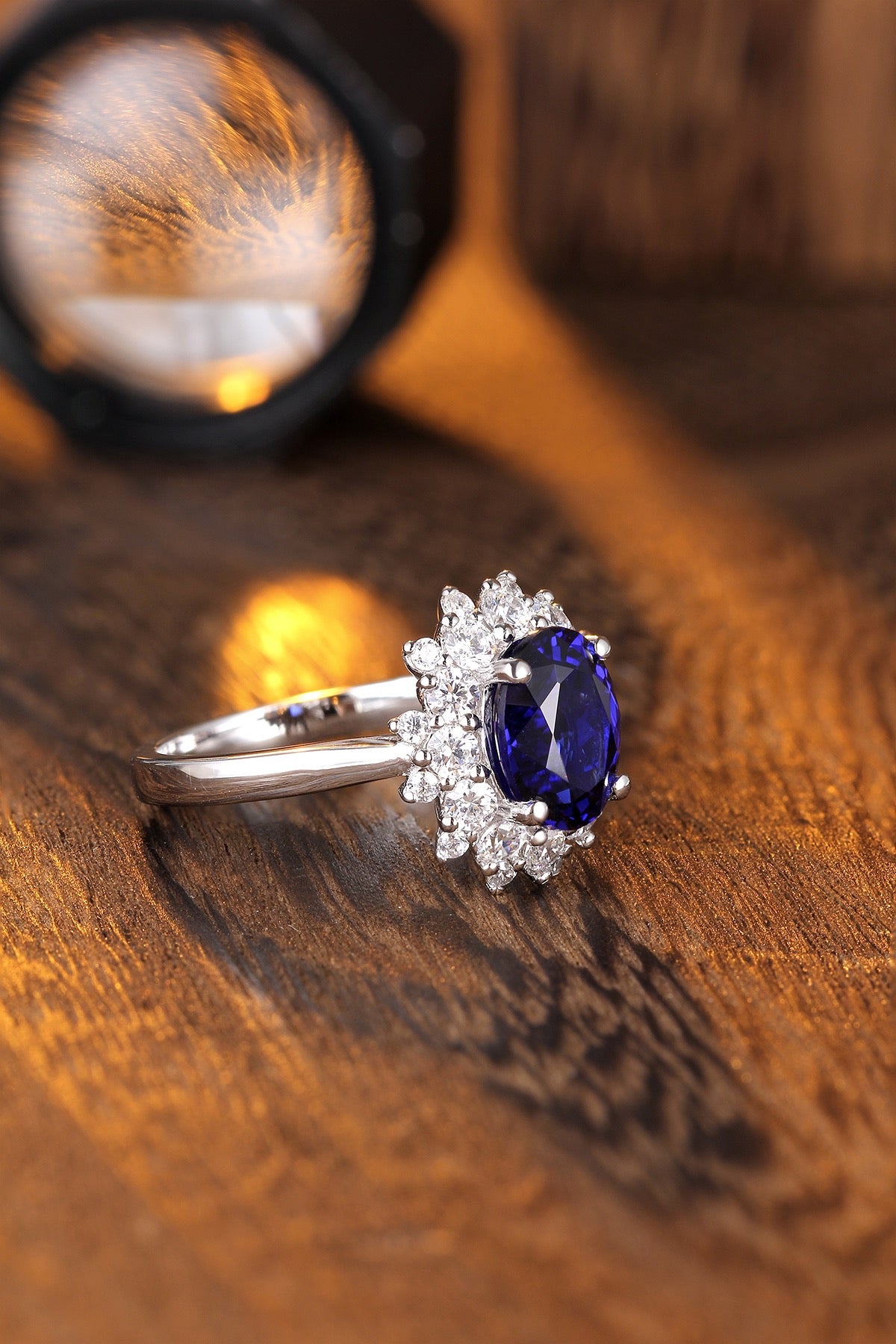 Sterling Silver Lab - Grown Sapphire Ring A – JSABR268Y