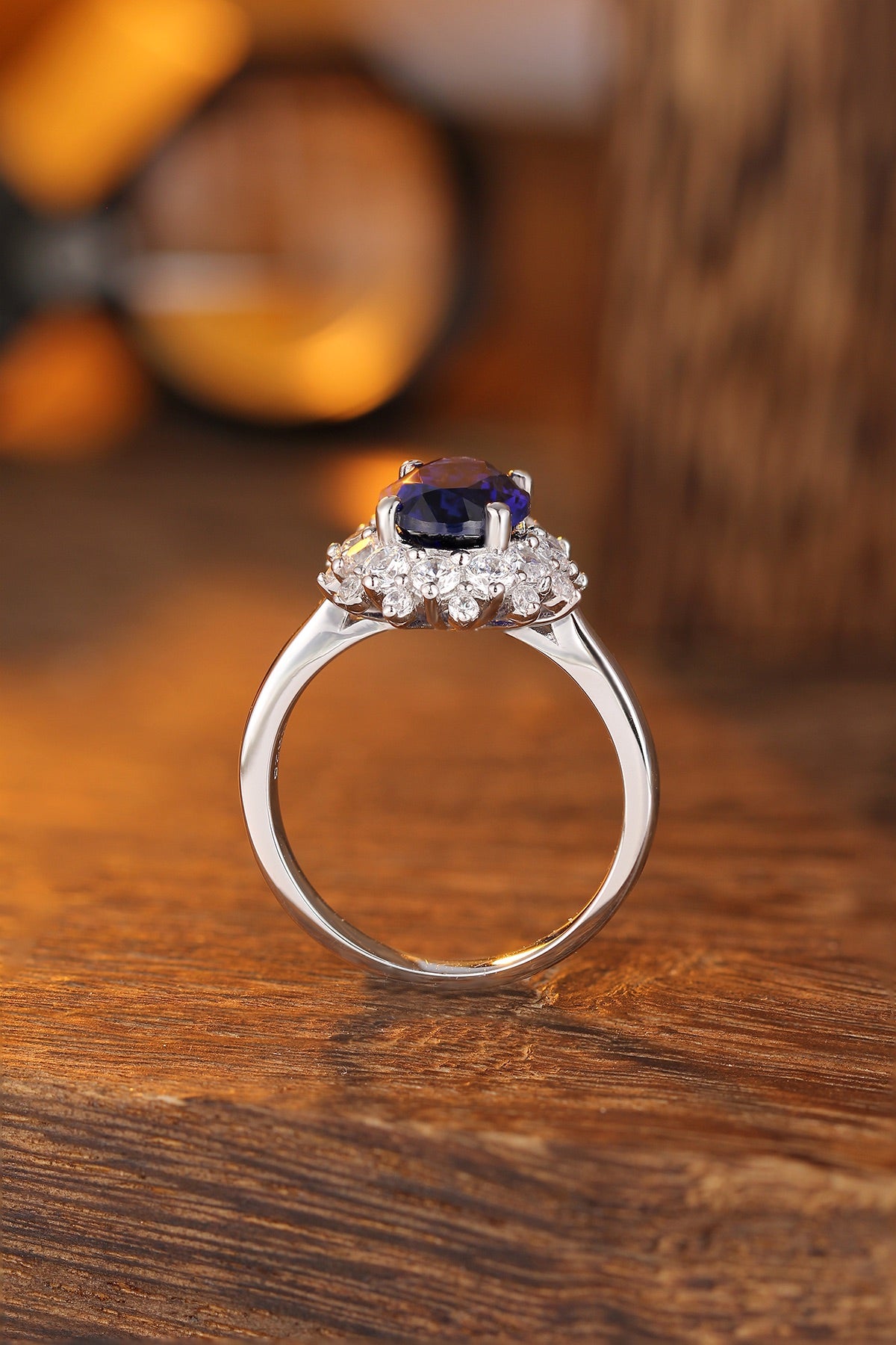 Sterling Silver Lab - Grown Sapphire Ring A – JSABR268Y