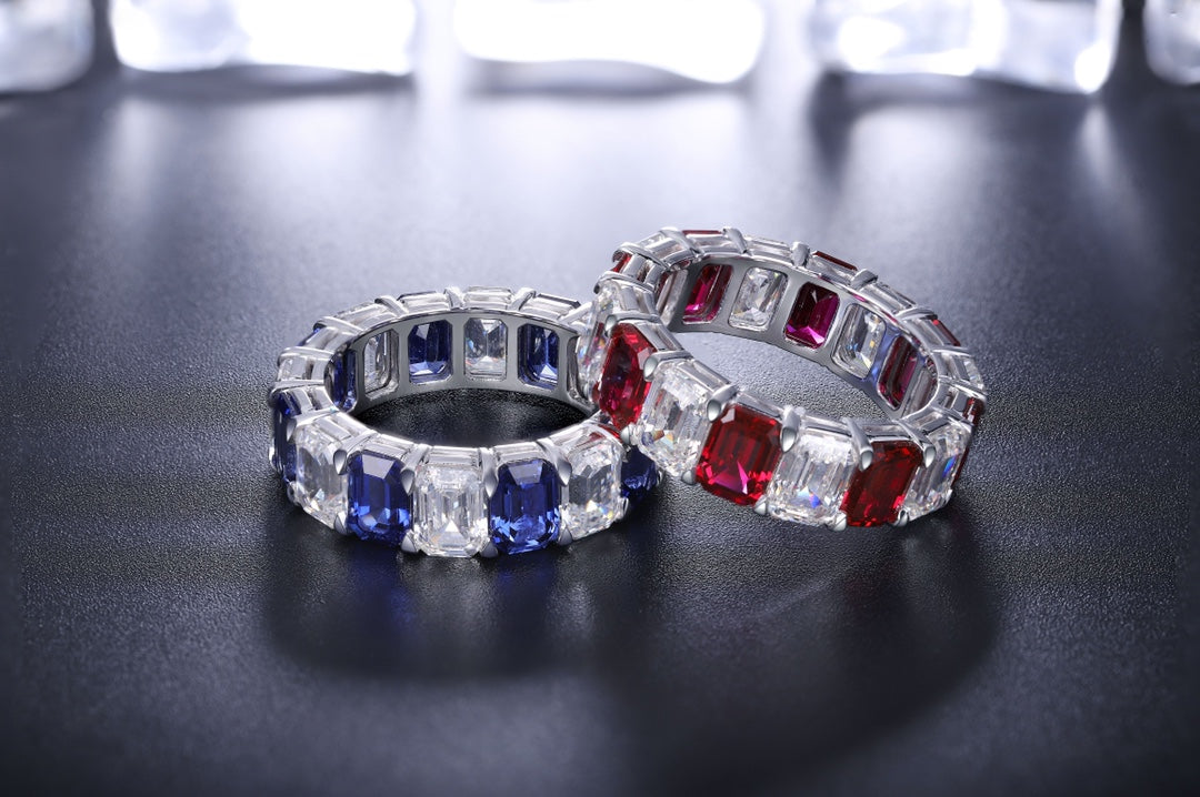 Sterling Silver Lab - Grown Sapphire Ring A – JSABR235Y