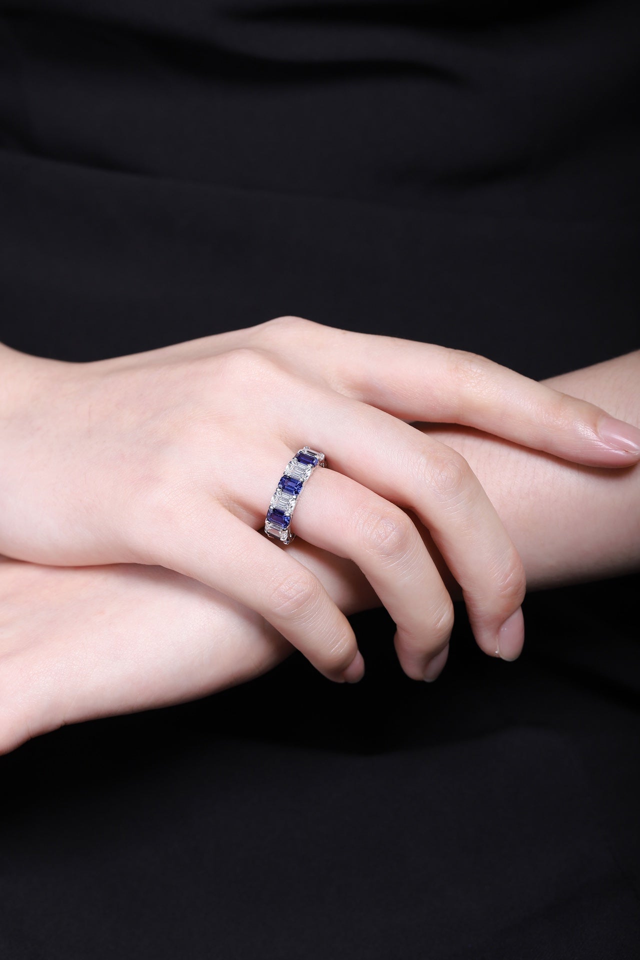 Sterling Silver Lab - Grown Sapphire Ring A – JSABR235Y