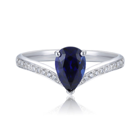 Sterling Silver Lab - Grown Sapphire Ring A – JSABR18736Y