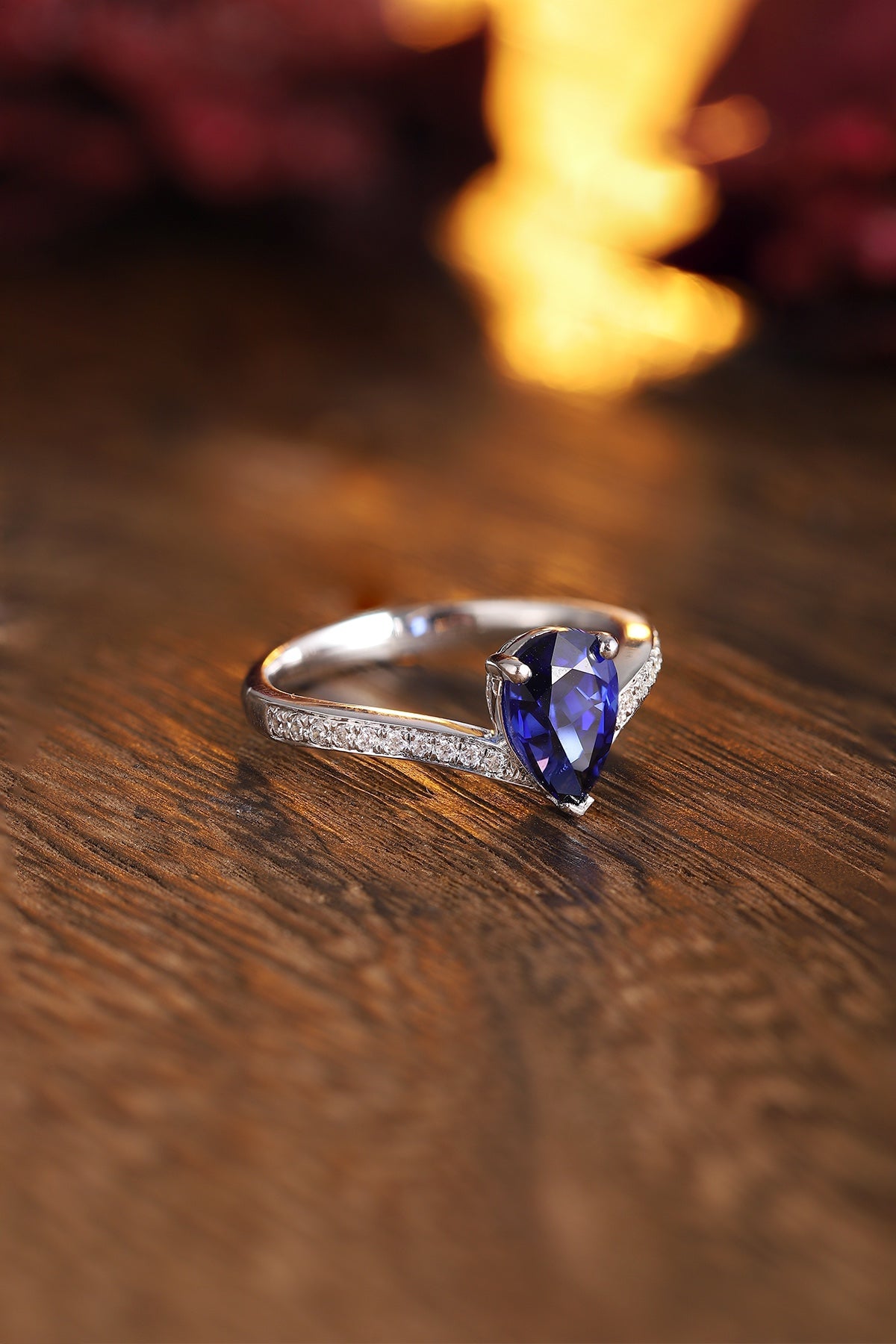 Sterling Silver Lab - Grown Sapphire Ring A – JSABR18736Y