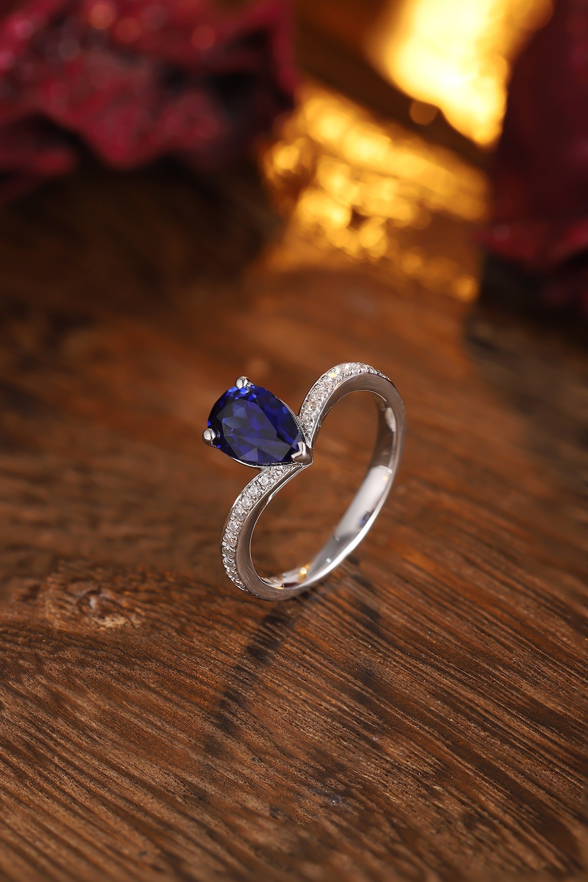 Sterling Silver Lab - Grown Sapphire Ring A – JSABR18736Y