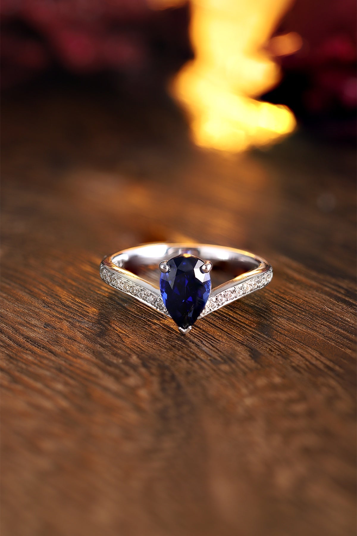 Sterling Silver Lab - Grown Sapphire Ring A – JSABR18736Y