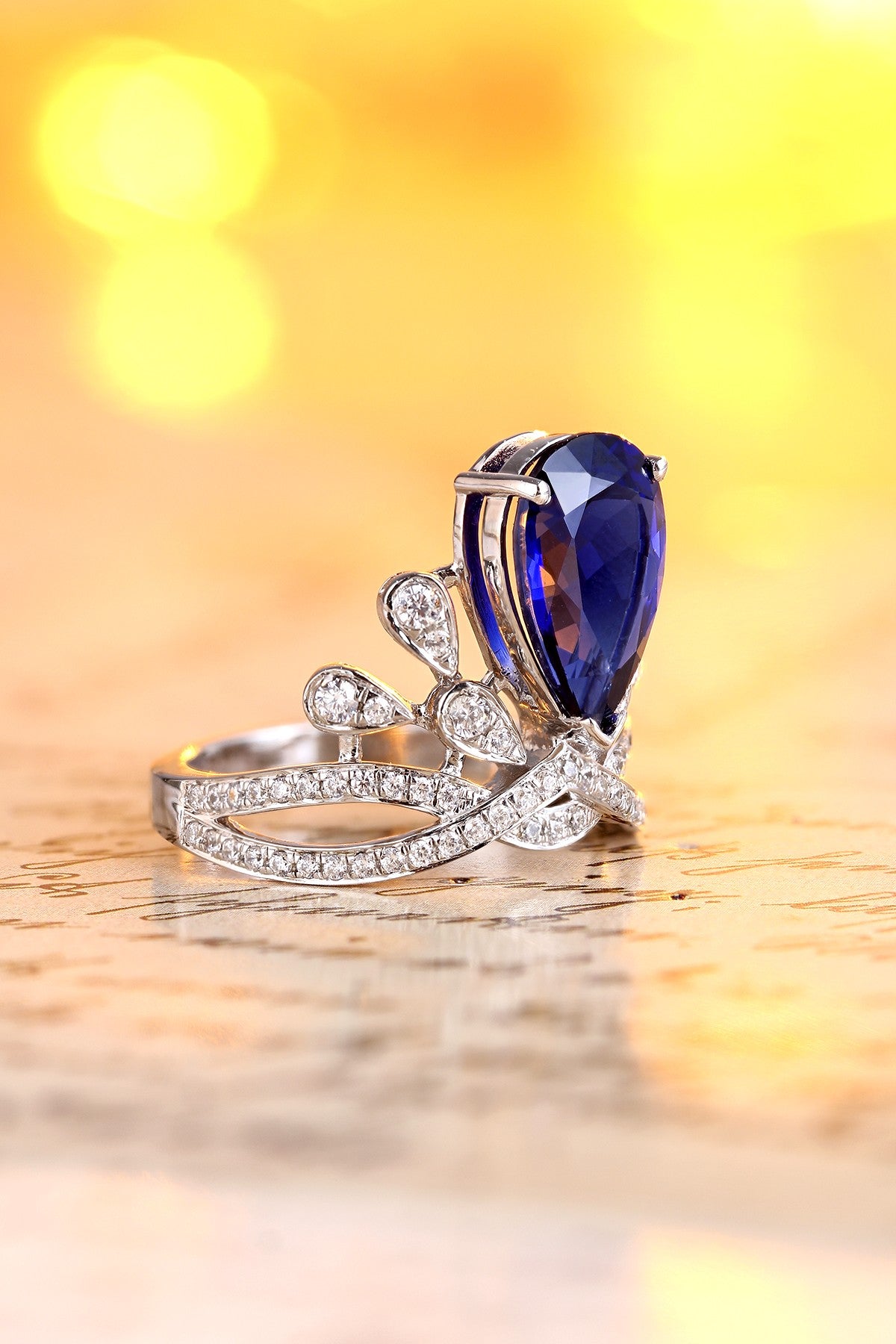 Sterling Silver Lab - Grown Sapphire Ring W – JSABR18305