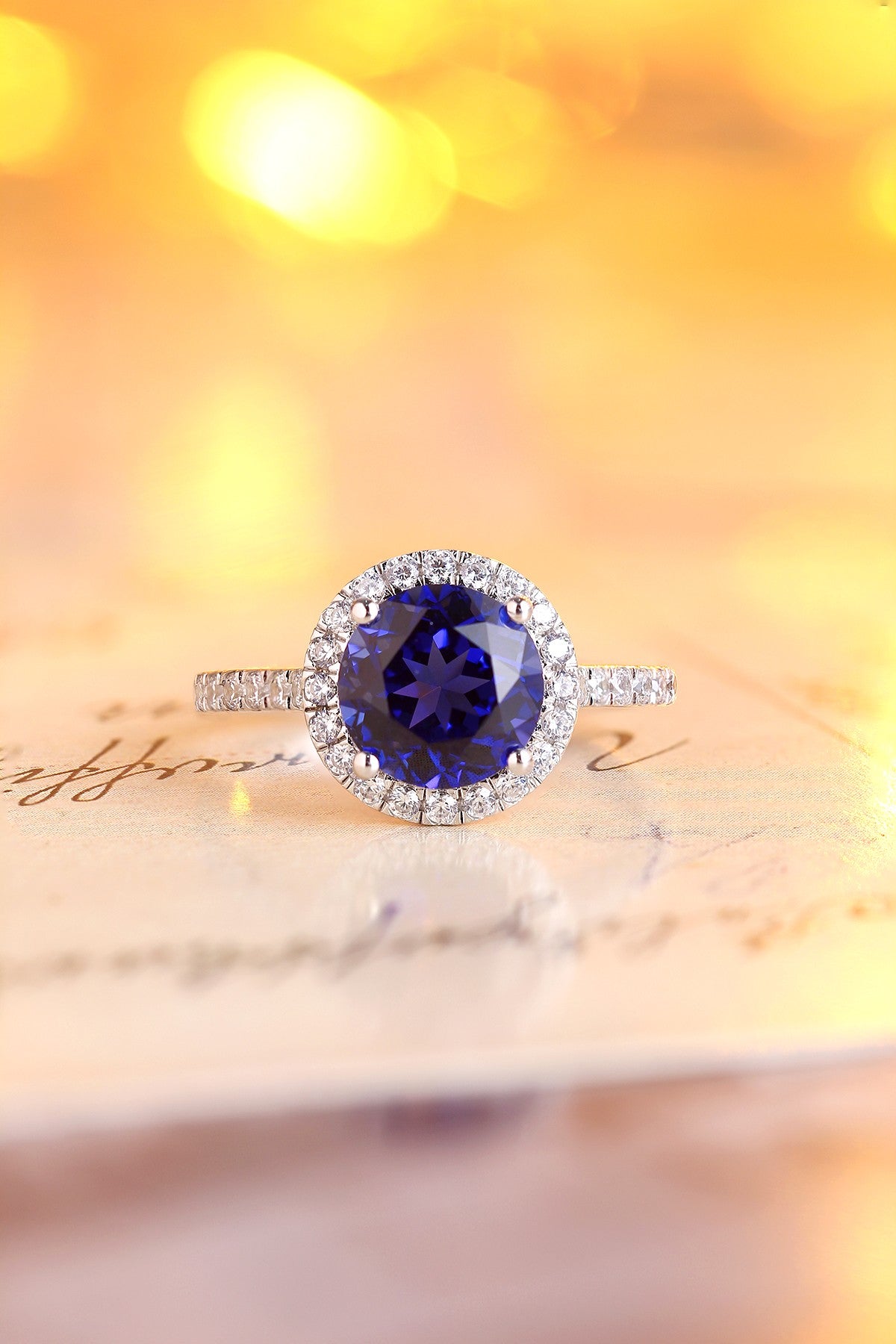 Sterling Silver Lab - Grown Sapphire Ring A – JSABR181385