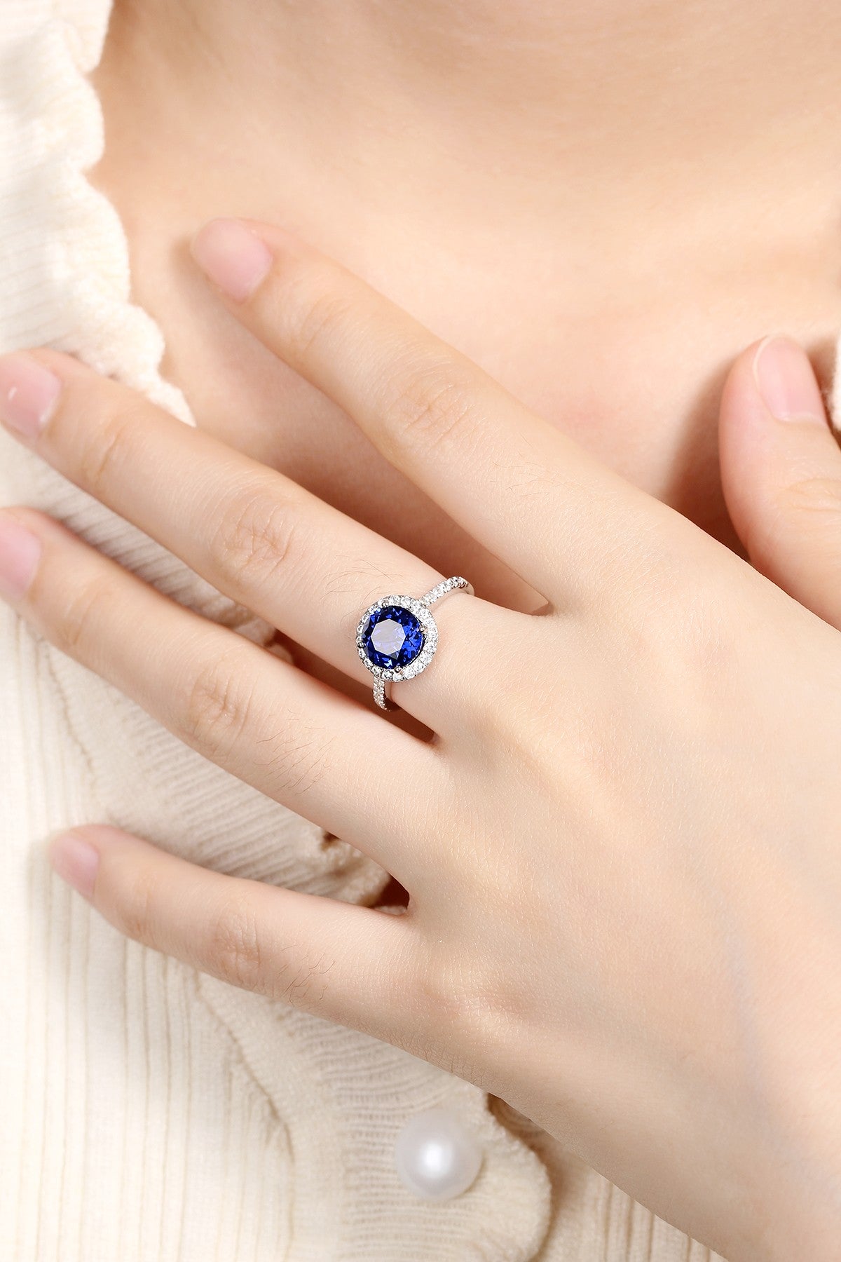 Sterling Silver Lab - Grown Sapphire Ring A – JSABR181385