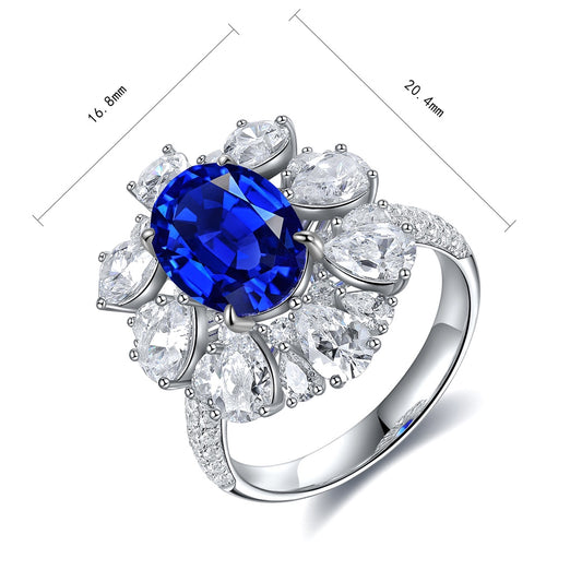 Sterling Silver Lab - Grown Sapphire Ring A – JSABR1271Y