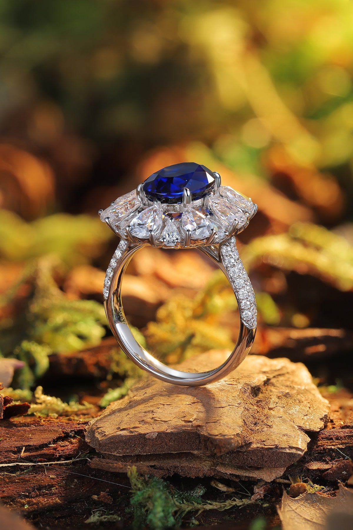 Sterling Silver Lab - Grown Sapphire Ring A – JSABR1271Y