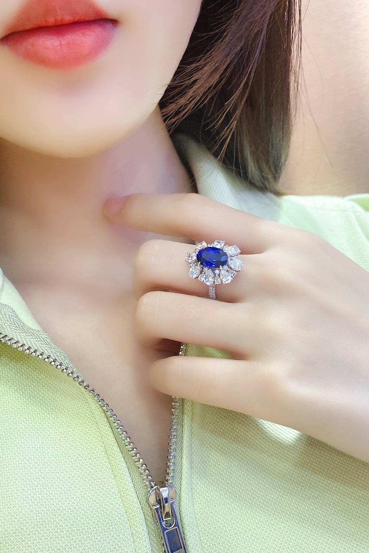 Sterling Silver Lab - Grown Sapphire Ring A – JSABR1271Y
