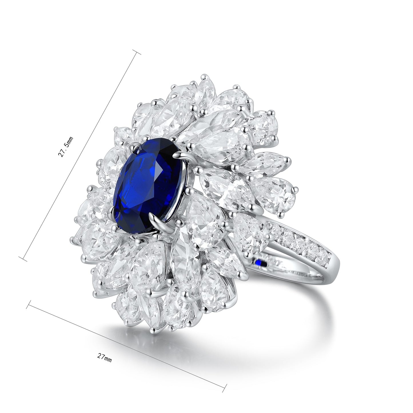 Sterling Silver Lab - Grown Sapphire Ring A – JSABR92696