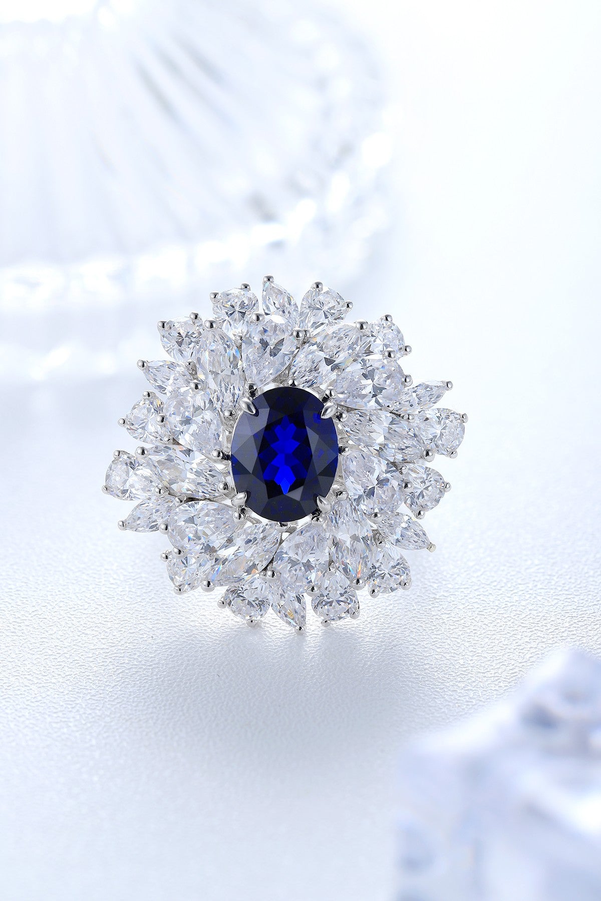 Sterling Silver Lab - Grown Sapphire Ring A – JSABR92696
