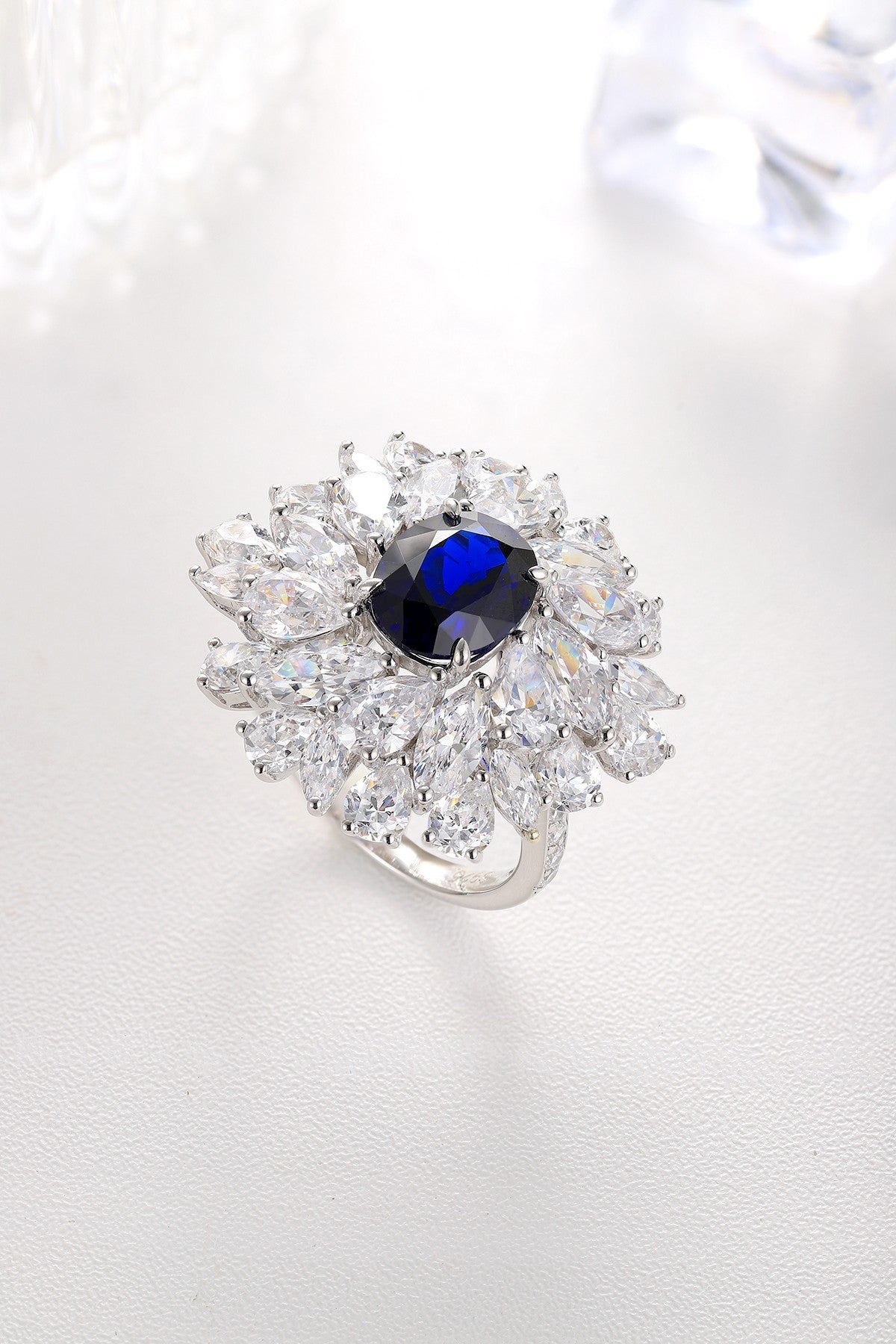Sterling Silver Lab - Grown Sapphire Ring A – JSABR92696