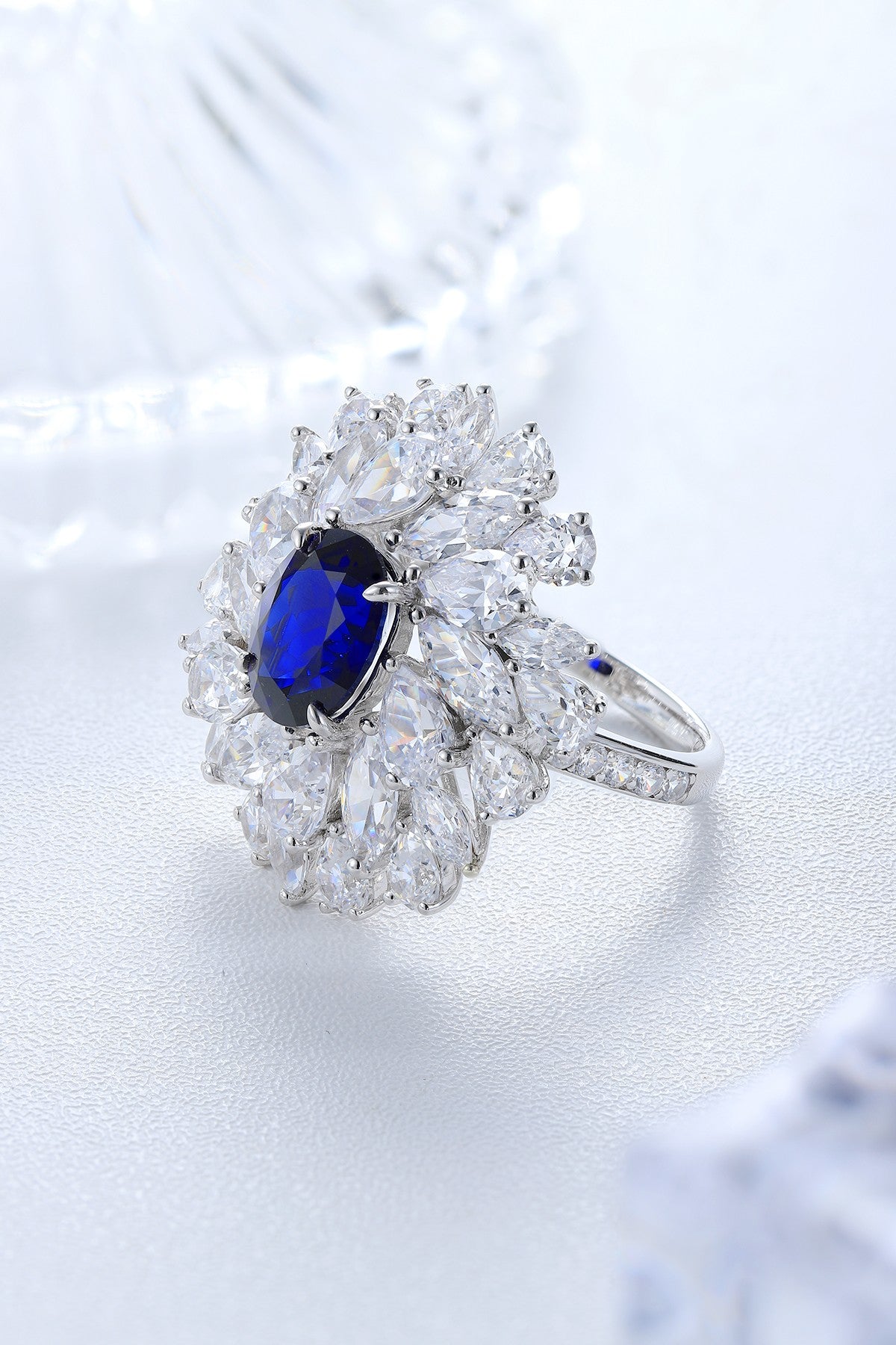 Sterling Silver Lab - Grown Sapphire Ring A – JSABR92696