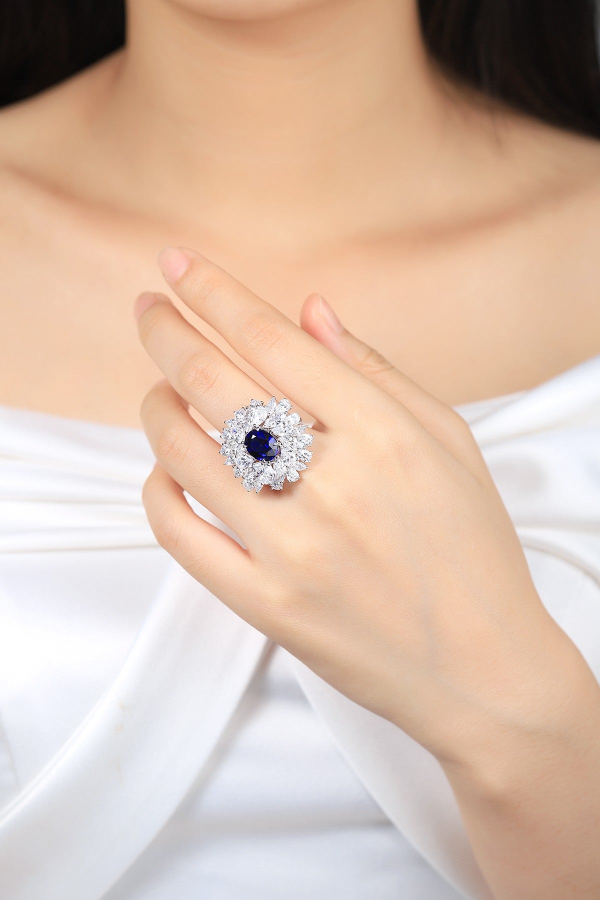 Sterling Silver Lab - Grown Sapphire Ring A – JSABR92696
