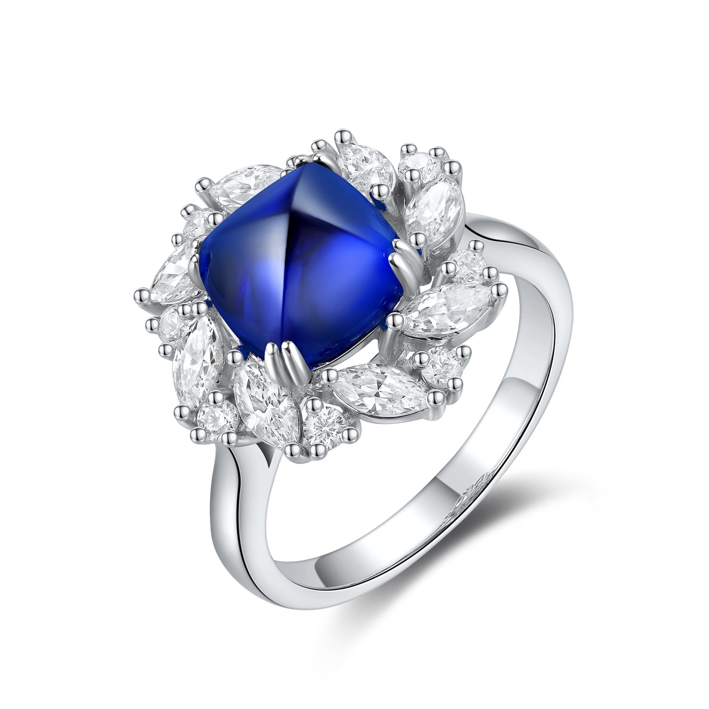 Sterling Silver Lab - Grown Sapphire Ring A – JSABR934Y