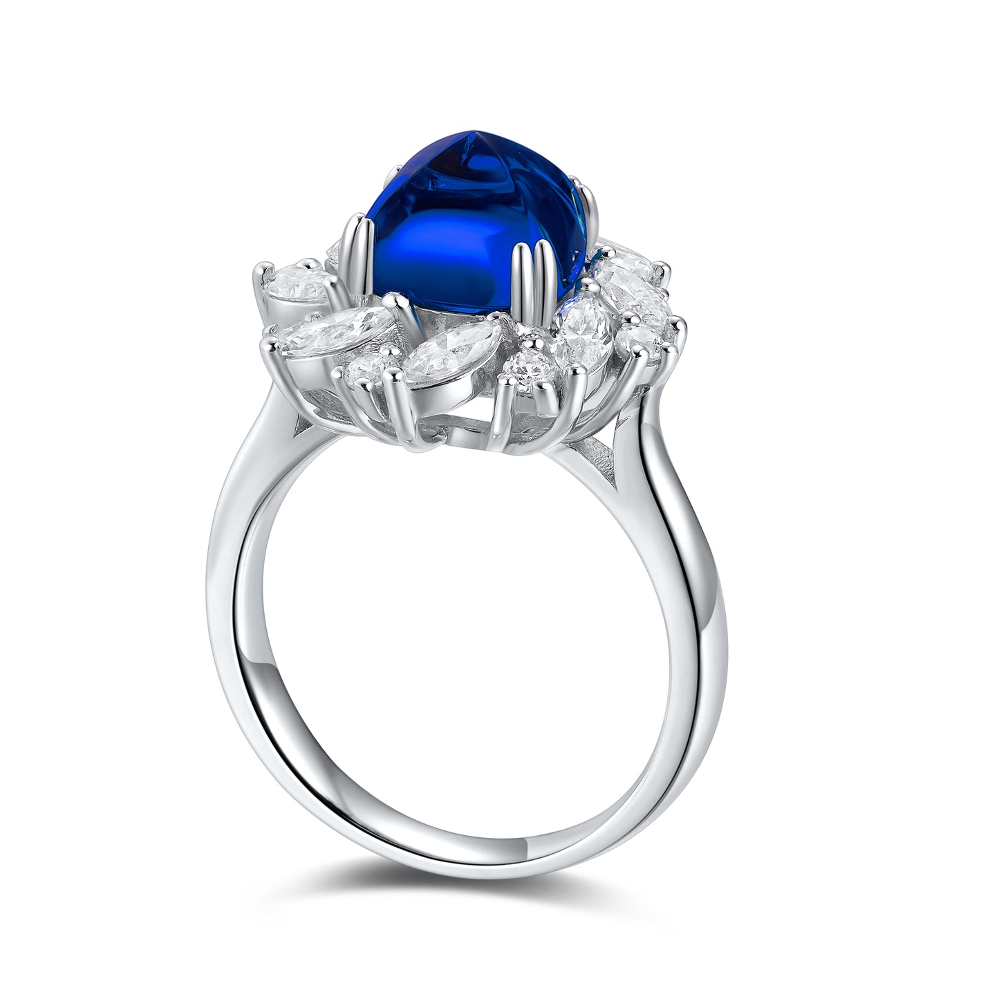 Sterling Silver Lab - Grown Sapphire Ring A – JSABR934Y