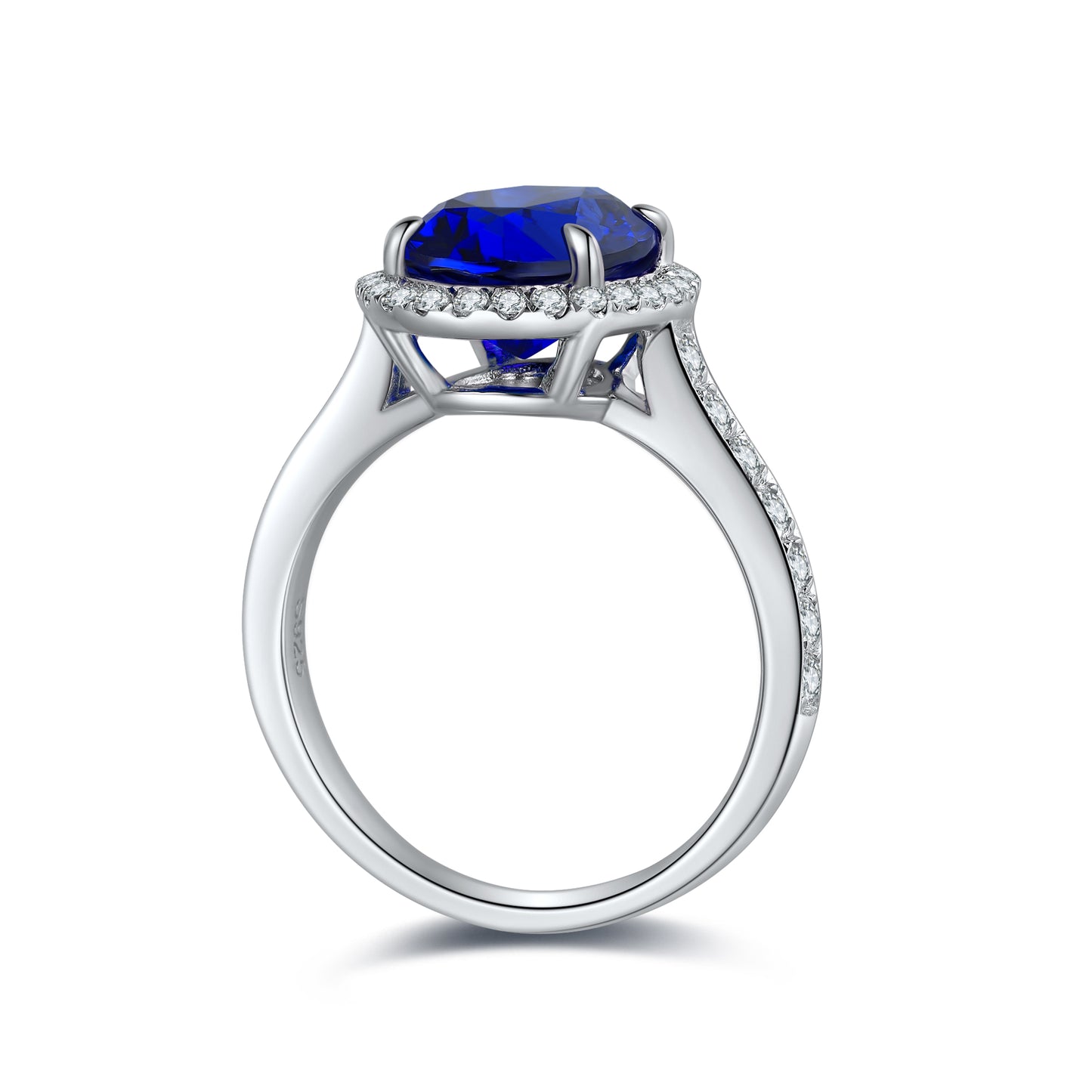 Sterling Silver Lab - Grown Sapphire Ring A – JSABR689Y