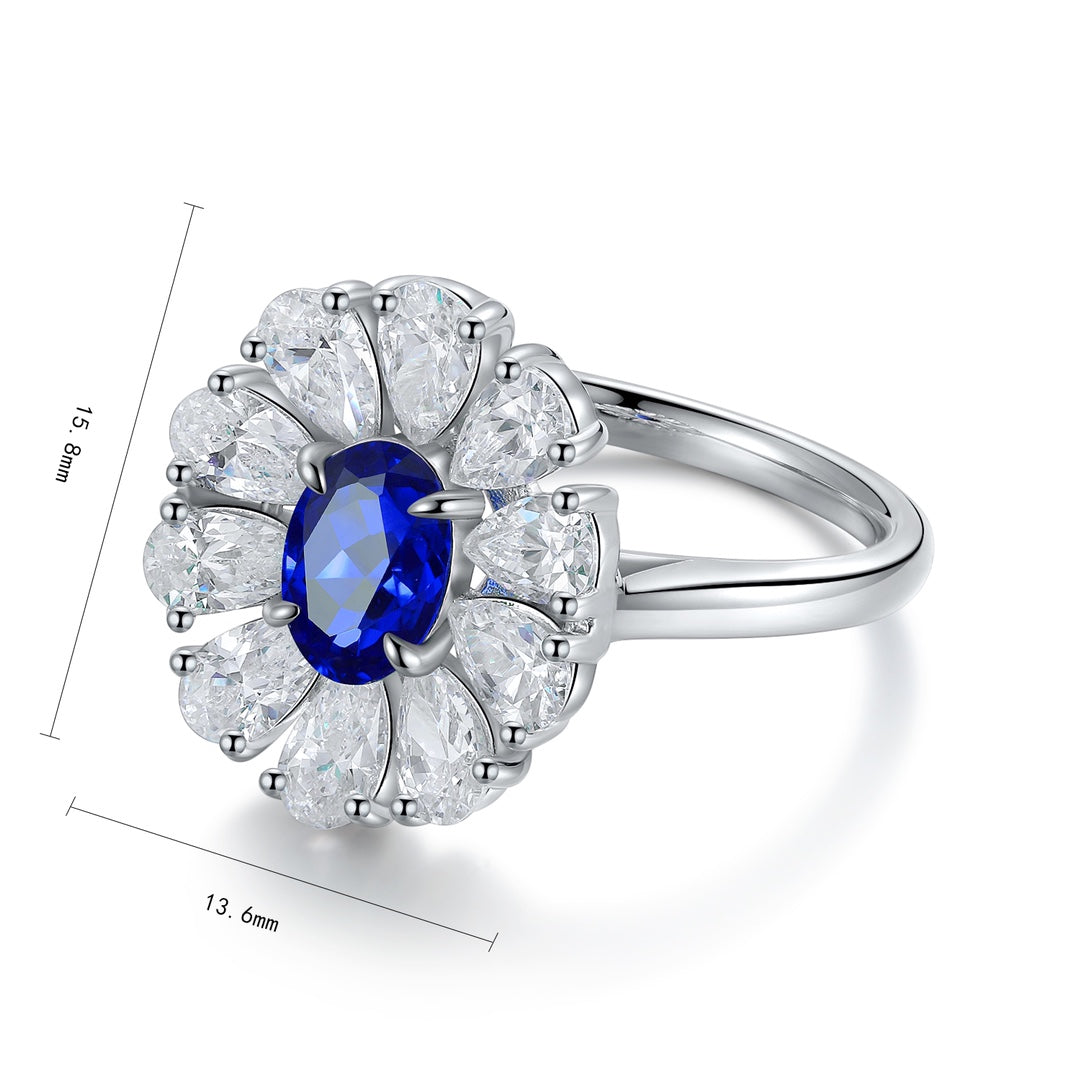 Sterling Silver Lab - Grown Sapphire Ring A – JSABR676Y