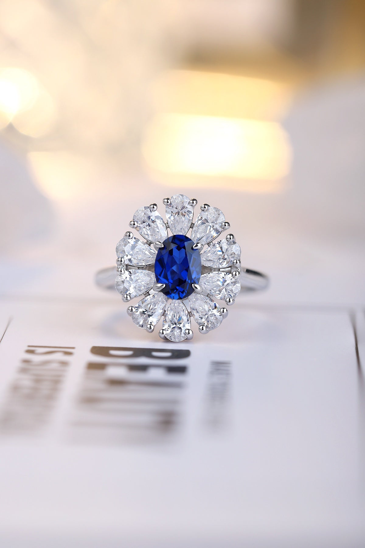 Sterling Silver Lab - Grown Sapphire Ring A – JSABR676Y