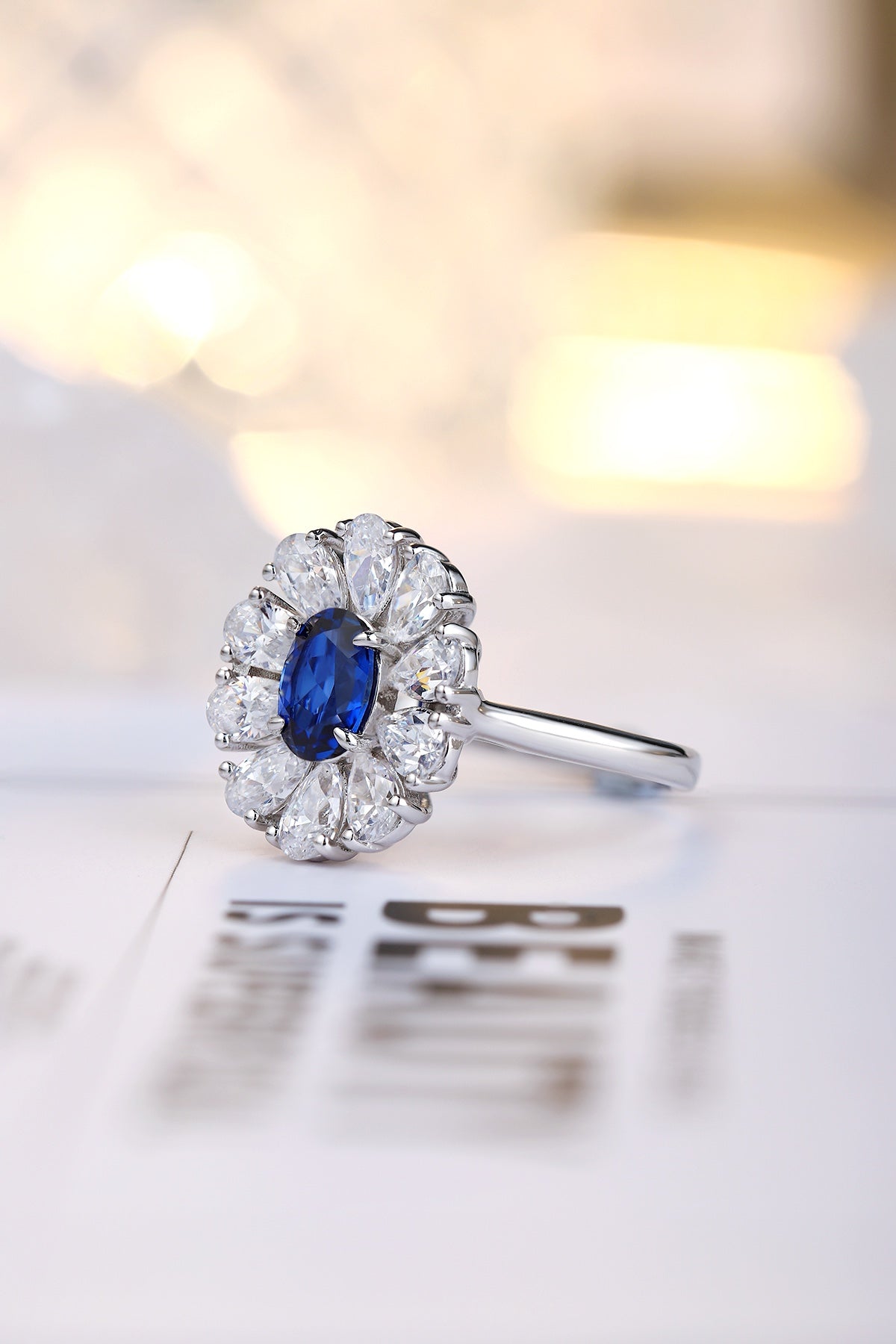 Sterling Silver Lab - Grown Sapphire Ring A – JSABR676Y