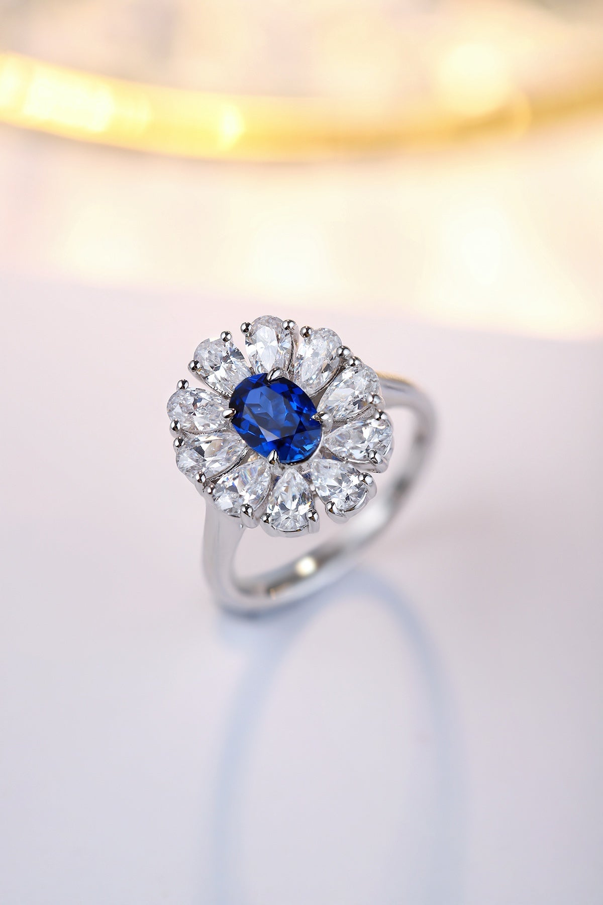 Sterling Silver Lab - Grown Sapphire Ring A – JSABR676Y