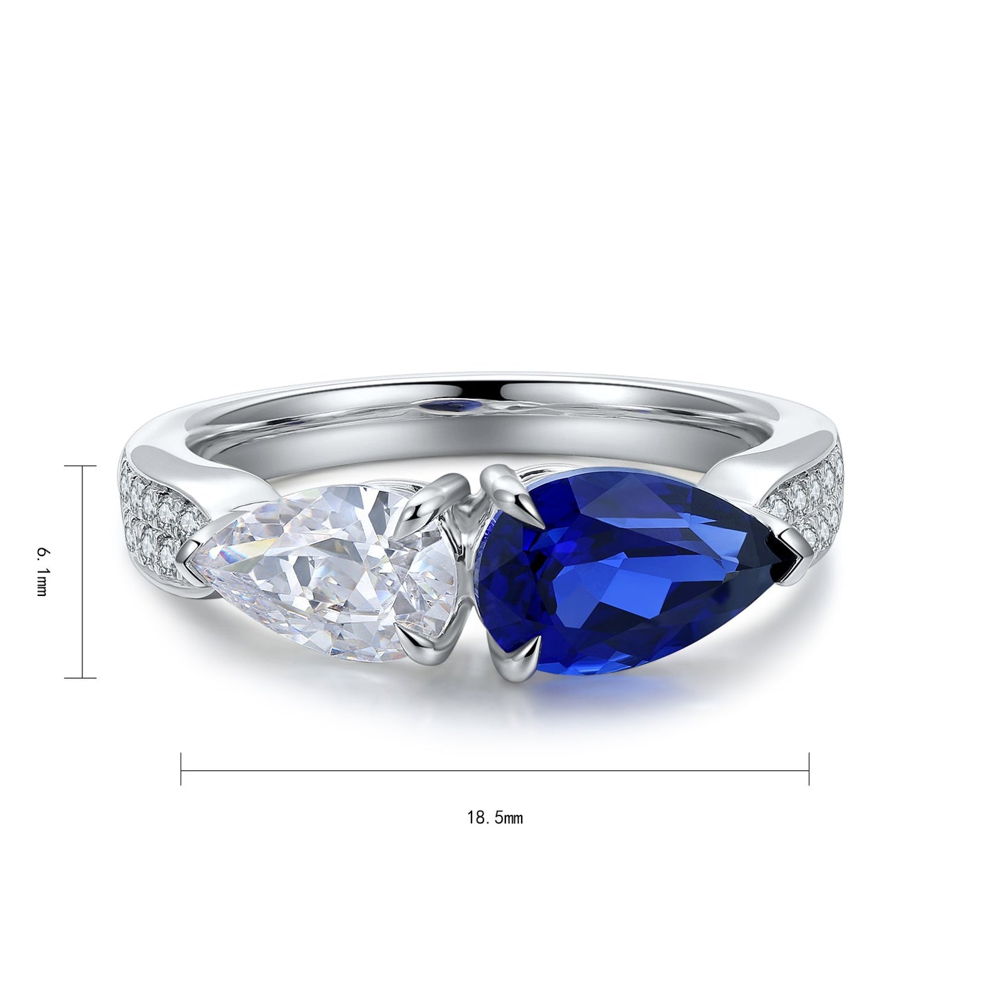 Sterling Silver Lab - Grown Sapphire Ring A – JSABR402Y