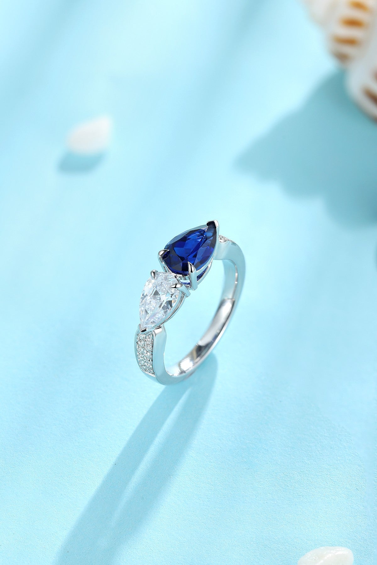 Sterling Silver Lab - Grown Sapphire Ring A – JSABR402Y