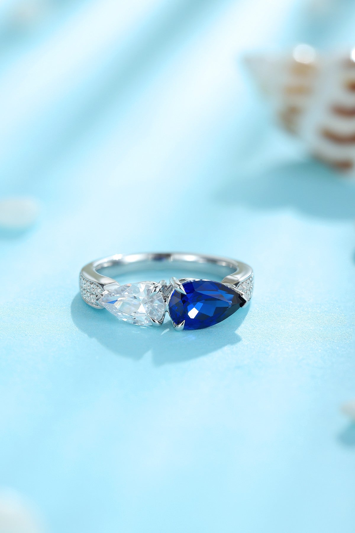Sterling Silver Lab - Grown Sapphire Ring A – JSABR402Y