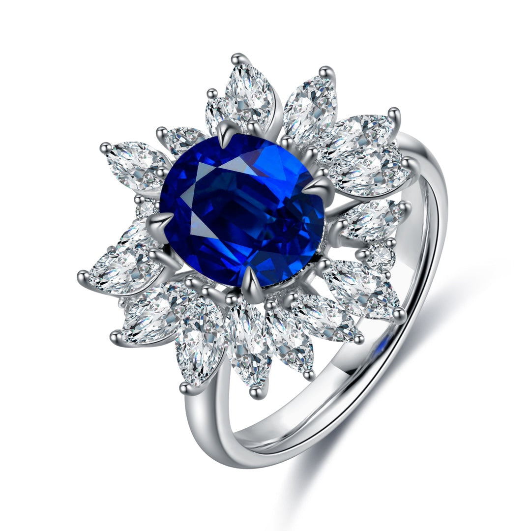 Sterling Silver Lab - Grown Sapphire Ring A – JSABR270Y