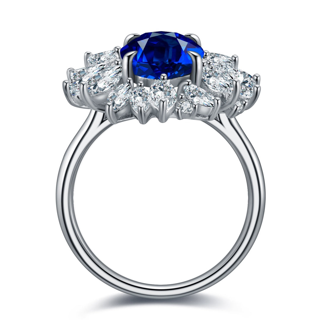 Sterling Silver Lab - Grown Sapphire Ring A – JSABR270Y