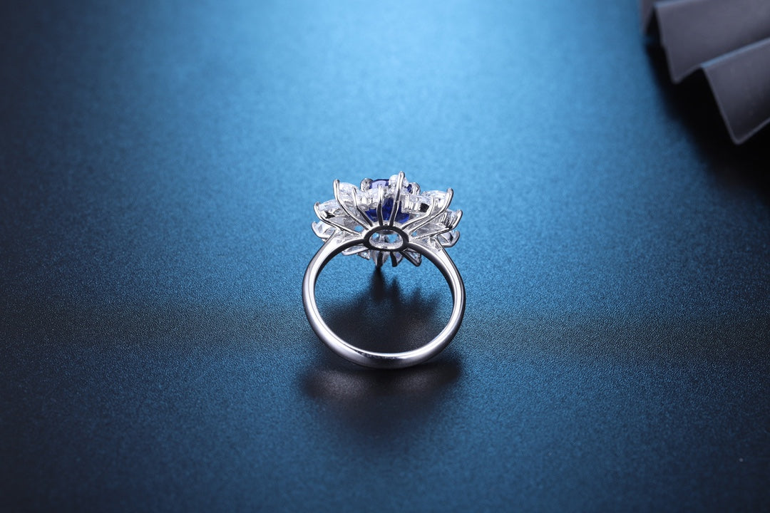 Sterling Silver Lab - Grown Sapphire Ring A – JSABR270Y