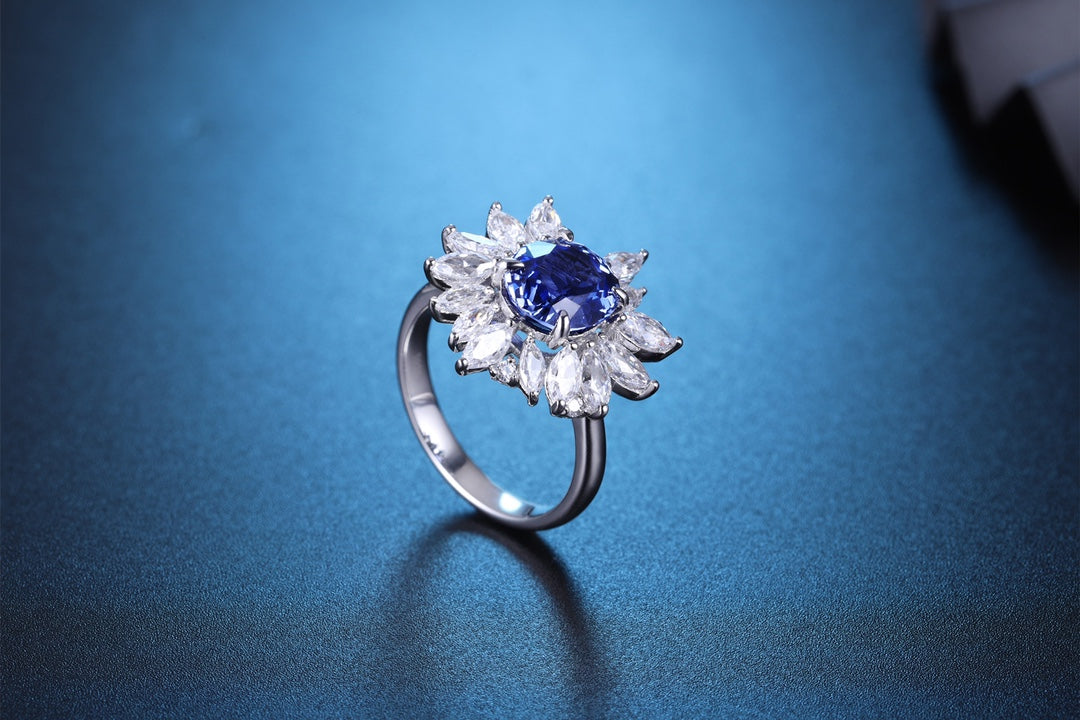Sterling Silver Lab - Grown Sapphire Ring A – JSABR270Y