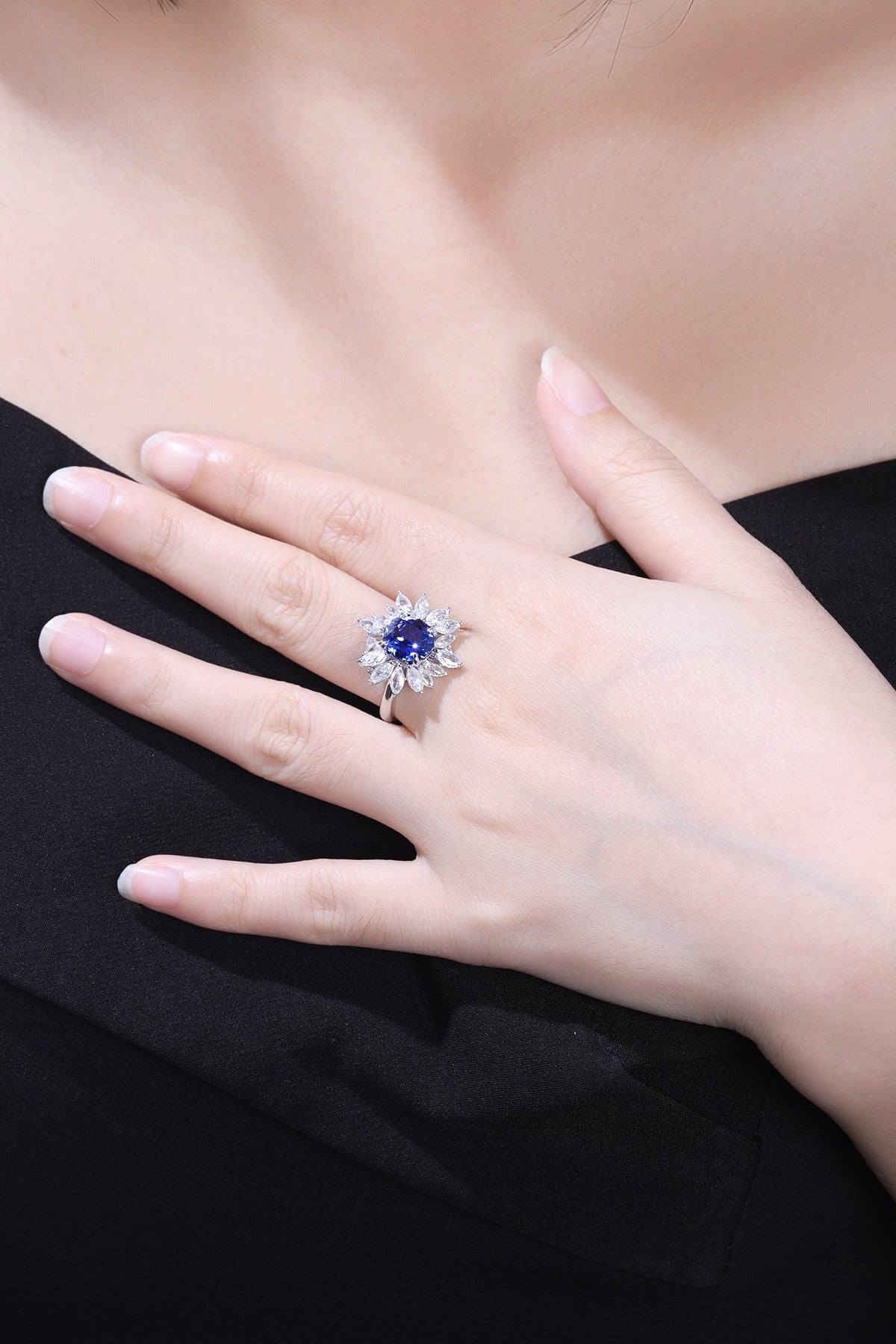 Sterling Silver Lab - Grown Sapphire Ring A – JSABR270Y