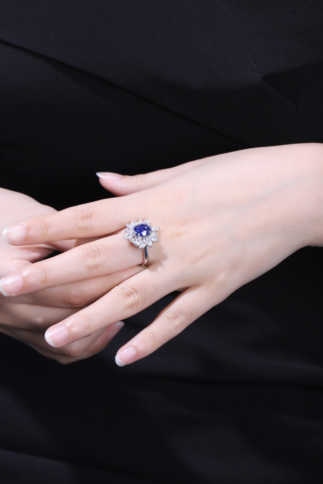 Sterling Silver Lab - Grown Sapphire Ring A – JSABR270Y