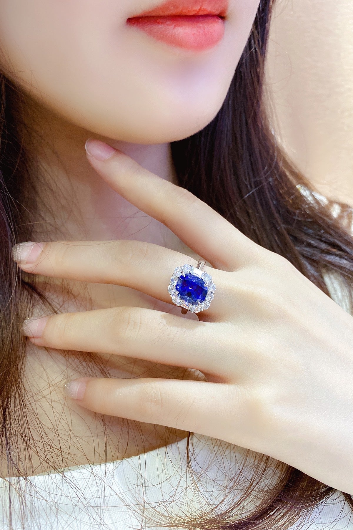Sterling Silver Lab - Grown Sapphire Ring A – JSABR219Y