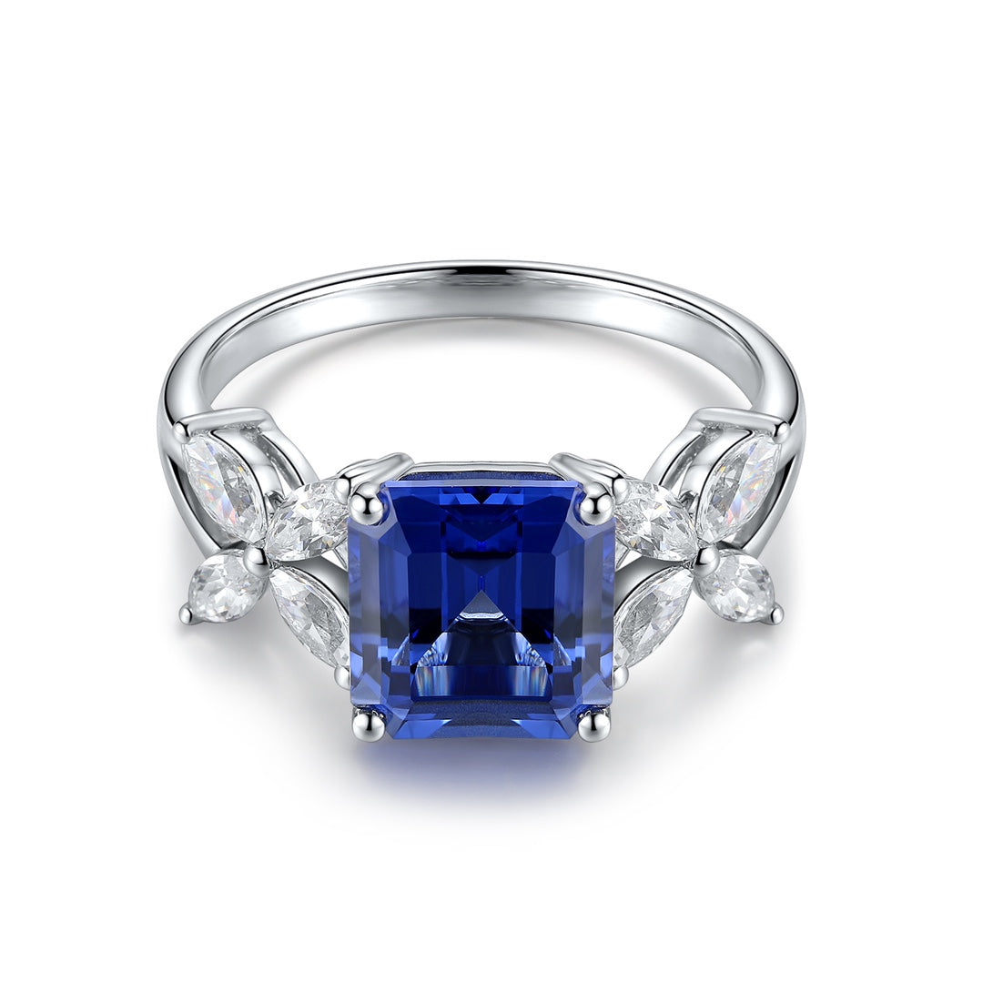 Sterling Silver Lab - Grown Sapphire Ring A – JSABR217Y