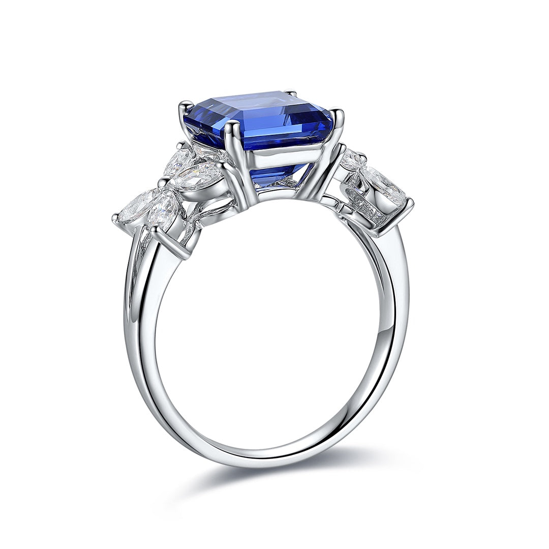 Sterling Silver Lab - Grown Sapphire Ring A – JSABR217Y
