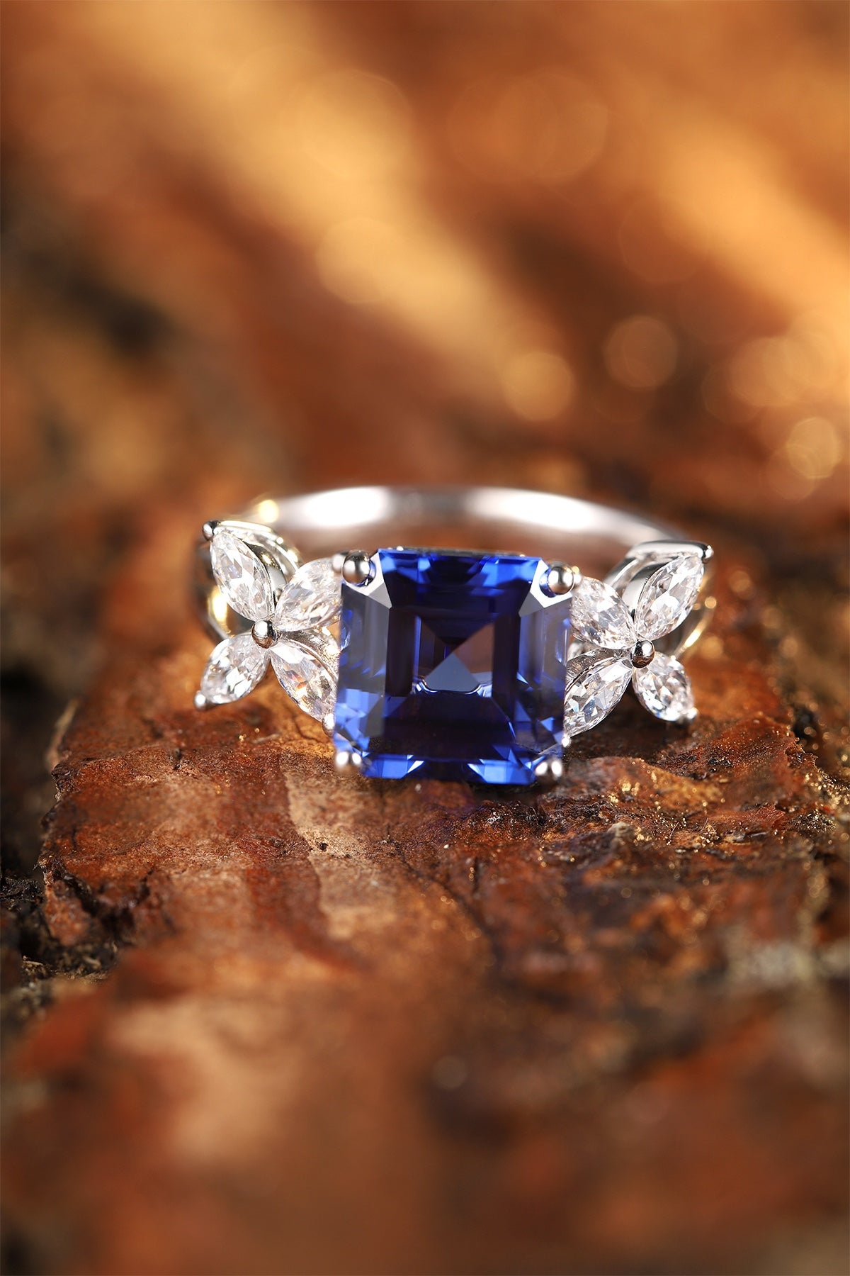 Sterling Silver Lab - Grown Sapphire Ring A – JSABR217Y
