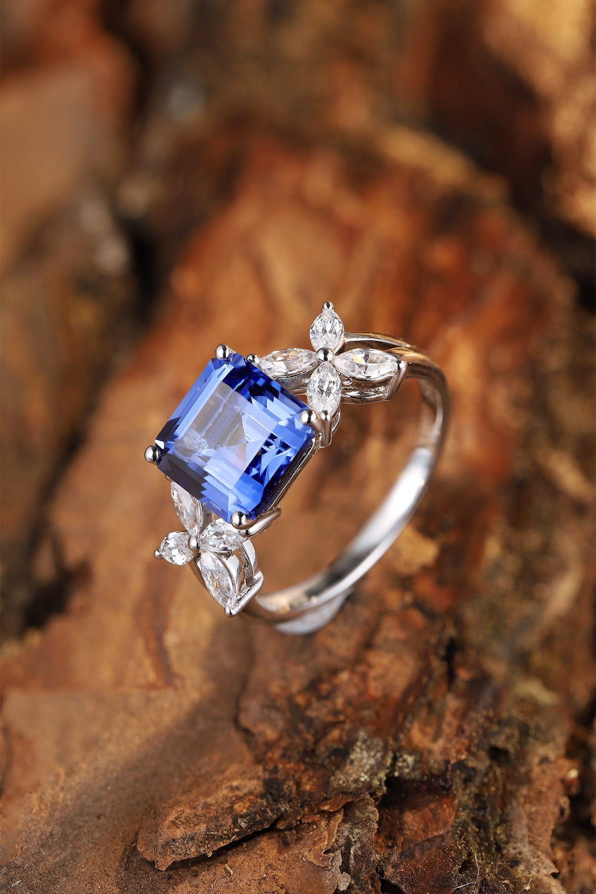 Sterling Silver Lab - Grown Sapphire Ring A – JSABR217Y