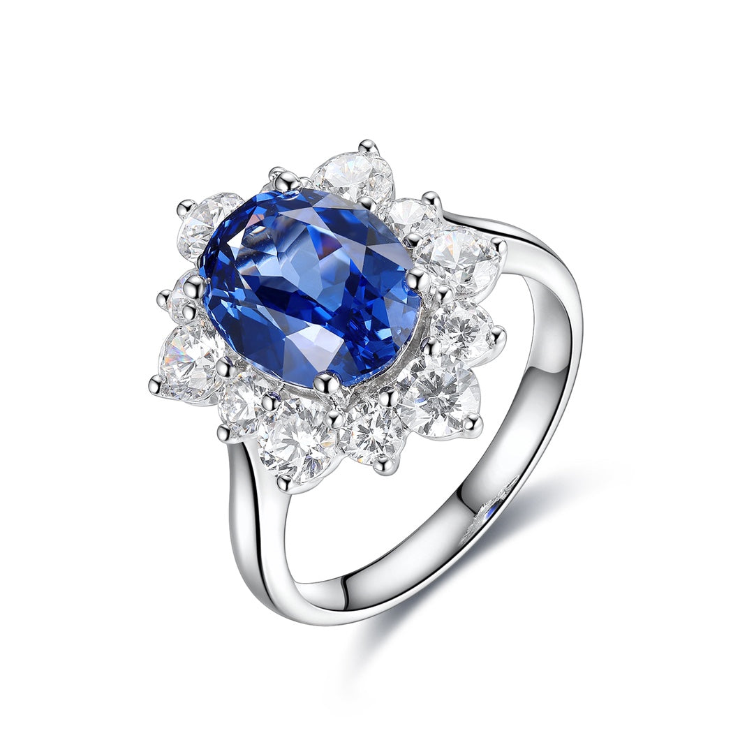 Sterling Silver Lab - Grown Sapphire Ring W – JSABR214Y